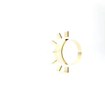 Gold Eclipse of the sun icon isolated on white background. Total sonar eclips Stock Illustration