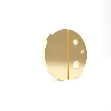 Gold Eclipse of the sun icon isolated on white background. Total sonar eclips Stock Illustration