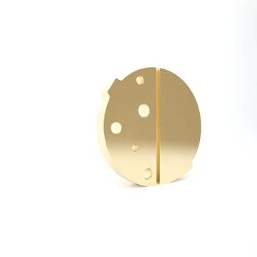 Gold Eclipse of the sun icon isolated on white background. Total sonar eclips Stock Illustration