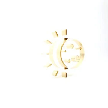 Gold Eclipse of the sun icon isolated on white background. Total sonar eclips Stock Illustration