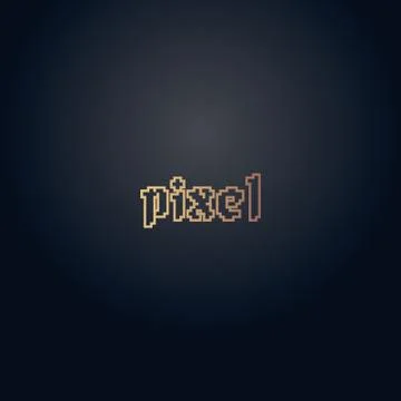 Gold effect pixel text vector design Иллюстрация