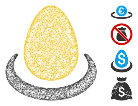 Gold Egg Deposit Web Vector Mesh Illustration 스톡 일러스트