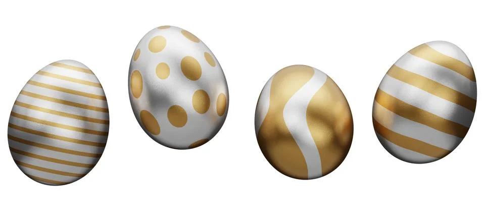 Gold egg falling easter 3d render illustration Illustrazione stock