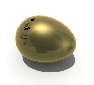 Gold egg with mark Stock Illustration