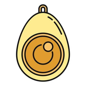 Gold egg pendant charm with decorative loop Иллюстрация