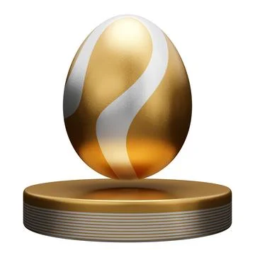 Gold egg podium easter 3d illustration Stock Illustration