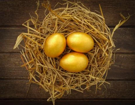 Gold eggs Stock Photos