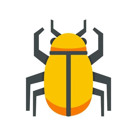 Gold Egypt bug icon flat isolated vector Illustrazione stock