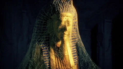 Gold Egyptian Pharoah Inside Pyramid Stock Footage 304623422