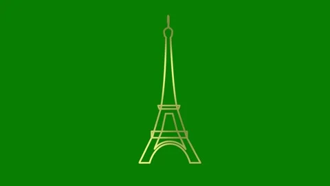 Gold Eiffel Tower green Stock Footage 264475507