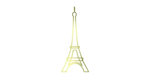 Gold Eiffel Tower white Stock Footage 264475506