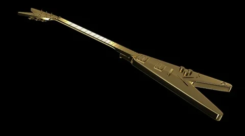 Gold electric guitar Stock Footage 10795178