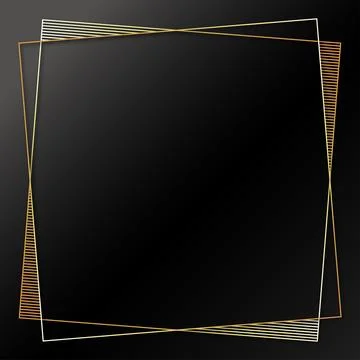 Gold elegant frame on black background design Stock Illustration