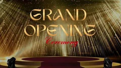Gold  Elegant Grand Opening ready-to-use video intro Stock Footage 335837383