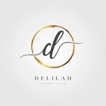Gold Elegant Initial Letter Type D Stock Illustration