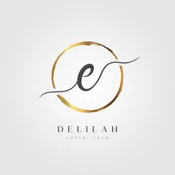 Gold Elegant Initial Letter Type E Stockillustratie