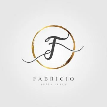 Gold Elegant Initial Letter Type F Illustrazione stock