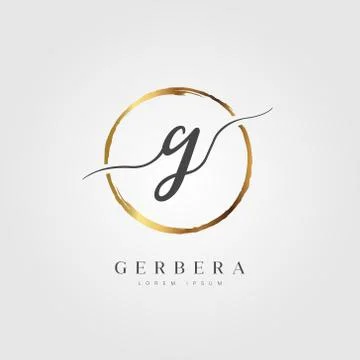 Gold Elegant Initial Letter Type G Stock Illustration