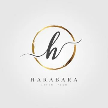 Gold Elegant Initial Letter Type H Stock Illustration