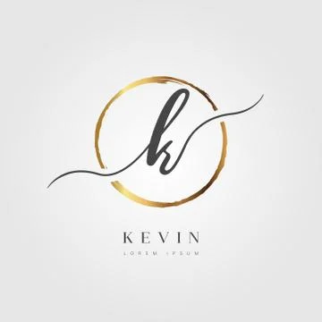 Gold Elegant Initial Letter Type K Stock Illustration