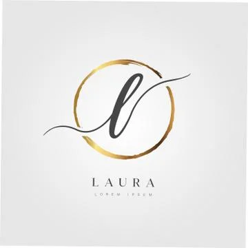 Gold Elegant Initial Letter Type L Stock Illustration