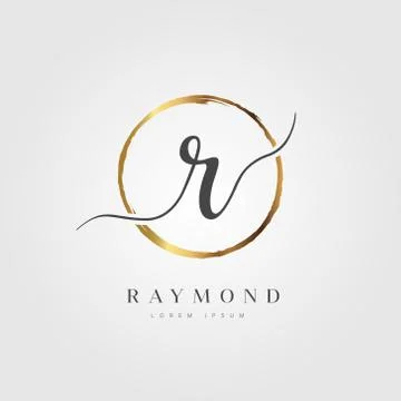Gold Elegant Initial Letter Type R Stock Illustration