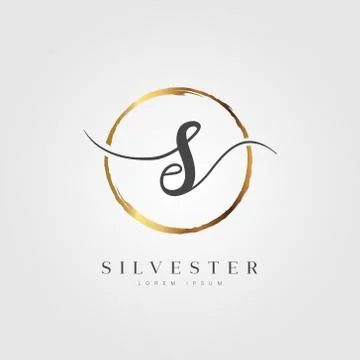 Gold Elegant Initial Letter Type S Stock Illustration