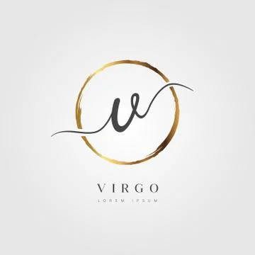 Gold Elegant Initial Letter Type V Illustrazione stock