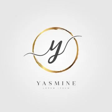Gold Elegant Initial Letter Type Y Stock Illustration