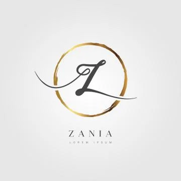 Gold Elegant Initial Letter Type Z Stock Illustration