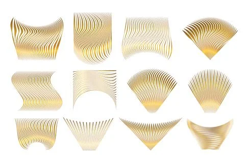 Gold Elegant Shape Geometric Diamond Triangle Abstract Decoration Collection Stock Illustration