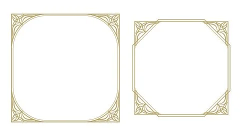 Gold elegant square decorative frame. Stock Illustration
