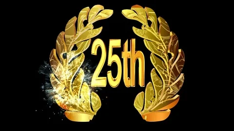 Gold emblem with the date of the anniversary Stock Footage 74022386