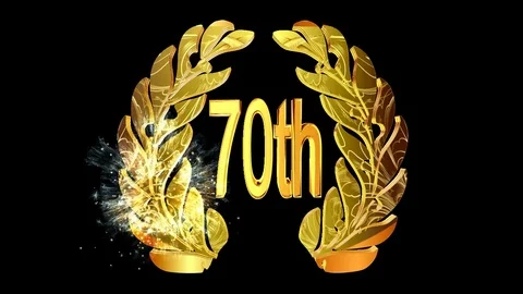 Gold emblem with the date of the anniversary Stock Footage 74022394