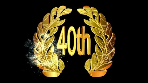 Gold emblem with the date of the anniversary Stock Footage 74022399