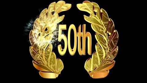 Gold emblem with the date of the anniversary Stock Footage 74022412