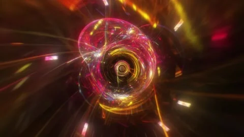 Gold Energy Tunnel VJ Loop Stock Footage 329973834