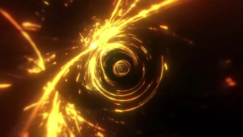 Gold Energy Tunnel VJ Loop Stock Footage 329996322