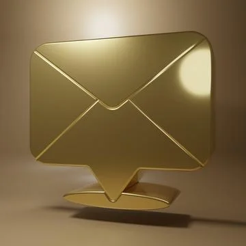Gold Envelope icon isolated on brown background. Email message letter symbo.. Stock Illustration