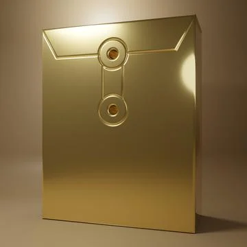 Gold Envelope icon isolated on brown background. Email message letter symbo.. Stock Illustration