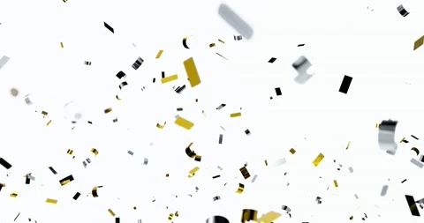 Gold eonfetti explosions on a white background. Stockbeeldmateriaal 159346554