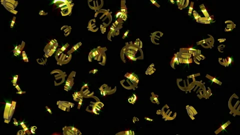 Gold euro coin mark loop animation Stock Footage 150137605