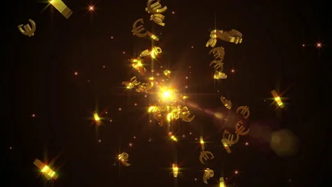 Gold euro coin mark loop animation Stock Footage 150137680