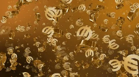 Gold Euro Symbols Infinity Loop Stock-Footage 8836807