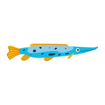 Gold exotic fish cartoon vector illustration Stock Illustration