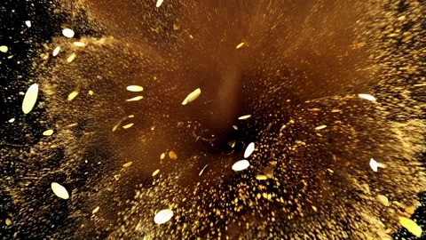 Gold Explosion On Black Background Stock Footage 283647409
