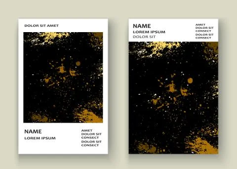 Gold explosion paint splatter artistic cover frame design. Decor Stock Illustration