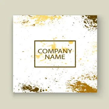Gold explosion paint splatter artistic cover frame design. Decor Stock Illustration