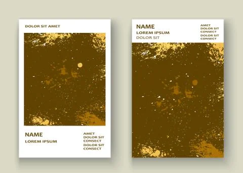 Gold explosion paint splatter artistic cover frame design. Decor Stock Illustration