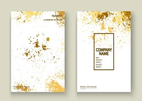 Gold explosion paint splatter artistic cover frame design. Decor Stock Illustration